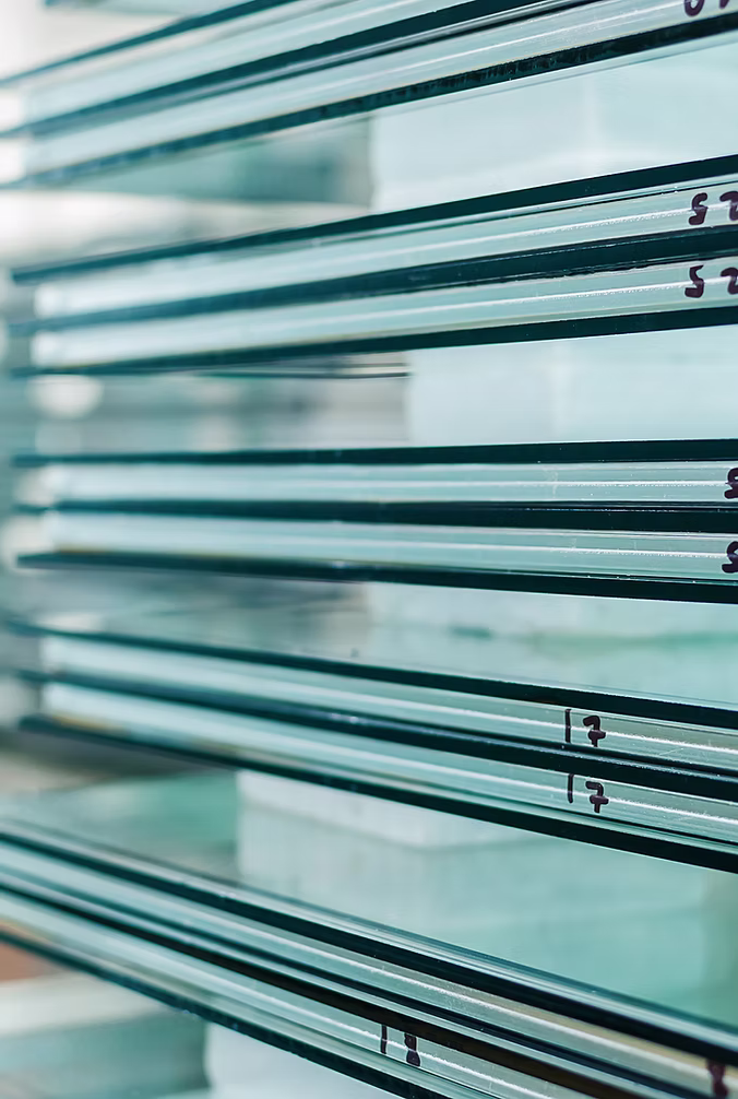 Commercial glass installation on a building